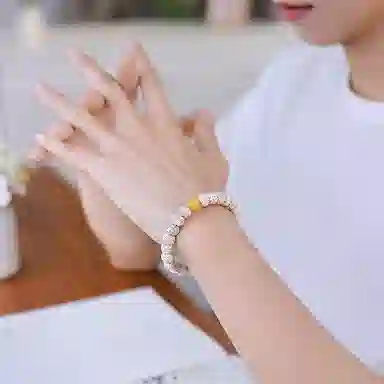 木盛缘 【顺丰包邮】【高密顺白】上岸转运小清新文艺文玩佛珠诸事顺遂天官赐福好运 星月菩提 手串 男女同款情侣款