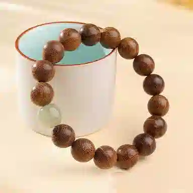 木盛缘 【顺丰包邮高价值转运珠】新中式国潮复古文艺平安喜乐多财多福单圈简约文玩盘玩佛珠念珠#好运 金丝檀木 手串 男女同款情侣款