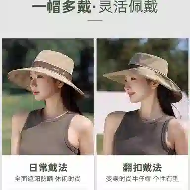 杨同学 【户外登山】遮阳 爬山 徒步 帽檐 防紫外线 太阳帽 聚脂钎维 渔夫帽 男女同款情侣款