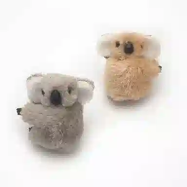 简应舒 可爱立体卡通考拉刘海小发卡侧边小抓夹刘海夹子 毛绒 发夹 女款