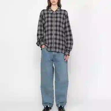 Stussy SS24 ZIP SHIRT TWISTED YARN PLAID
