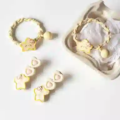 简应舒 马卡龙星星发夹套装可爱小发卡扎头发 合金 发筋 亚克力 发绳 女款