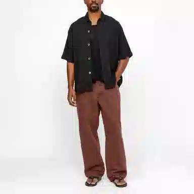 Stussy SS24 Boxy Flat Hem Shirt Crinkled