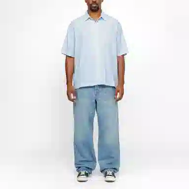 Stussy SS24 Boxy Flat Hem Shirt Crinkled