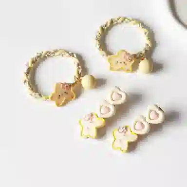 简应舒 马卡龙星星发夹套装可爱小发卡扎头发 合金 发筋 亚克力 发绳 女款