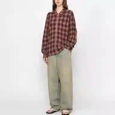 Stussy SS24 ZIP SHIRT TWISTED YARN PLAID