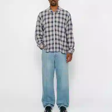 Stussy SS24 ZIP SHIRT TWISTED YARN PLAID