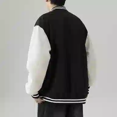 宜而爽  美式高街潮牌字母星星徽章数字拼接撞色外套宽松舒适休闲时尚百搭落肩单排扣棒球服 男女同款