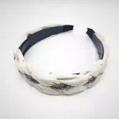 简应舒 满天星碎钻轻奢日常外戴时尚宽边发饰 欧根纱 亚克力 发箍 女款