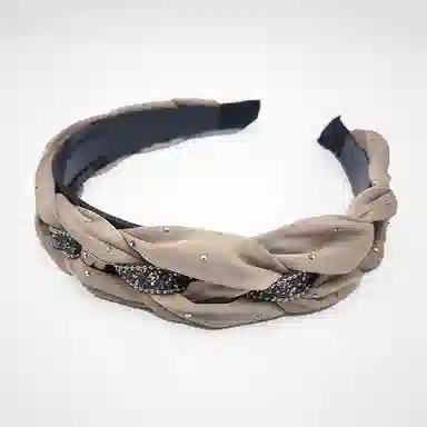 简应舒 满天星碎钻轻奢日常外戴时尚宽边发饰 欧根纱 亚克力 发箍 女款