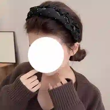 简应舒 满天星碎钻轻奢日常外戴时尚宽边发饰 欧根纱 亚克力 发箍 女款