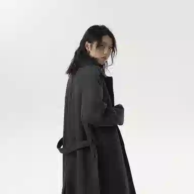 美式复古韩系束带西装领纯色经典百搭纯色英伦风高级感单排扣翻领中长款过膝毛呢夹棉加厚保暖休闲大衣 男女同款