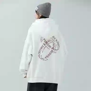 FREO3N SS23 Ring Retro Gothic Letter Print Hoodie