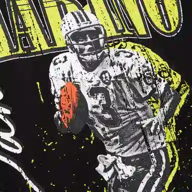 Mitchell Ness x NFL Dan Marino Black Miami Dolphins Neon Pop Player T