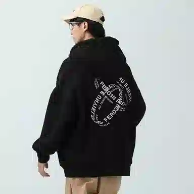 FREO3N SS23 Ring Retro Gothic Letter Print Hoodie