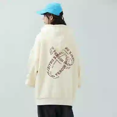 FREO3N SS23 Ring Retro Gothic Letter Print Hoodie