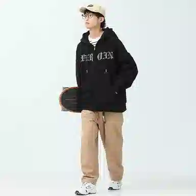 FREO3N SS23 Ring Retro Gothic Letter Print Hoodie