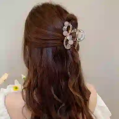 如花梦 韩版花朵中号后脑勺半扎发 亚克力 发夹 女款