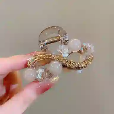 如花梦 韩版花朵中号后脑勺半扎发 亚克力 发夹 女款