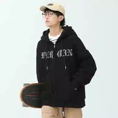 FREO3N SS23 Ring Retro Gothic Letter Print Hoodie