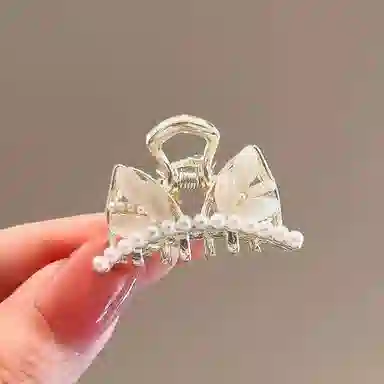 贯古今 精致仿珍珠玫瑰气质高级感前额刘海发卡碎发饰头饰 合金 抓夹发夹 女款