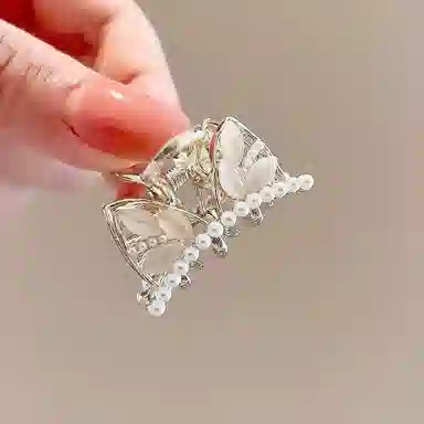 贯古今 精致仿珍珠玫瑰气质高级感前额刘海发卡碎发饰头饰 合金 抓夹发夹 女款