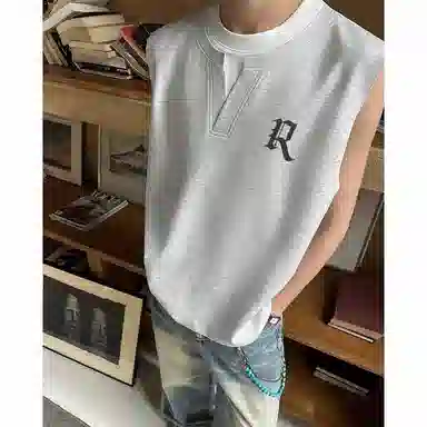 红蜻蜓 美式高街运动潮牌舒适透气宽松百搭无袖背心 男女同款