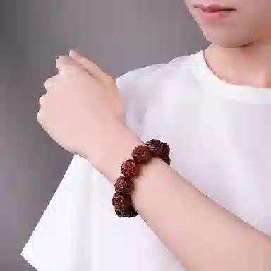 木盛缘 八方来财诸事顺利小叶佛珠男朋友圣诞元旦招财纳福护身符转运吞金兽貔貅生日礼盒款 紫檀属 好运手串 男款