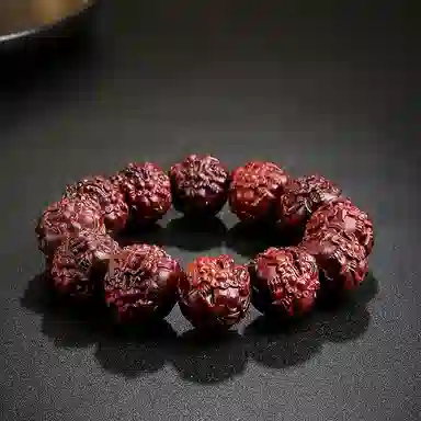 木盛缘 八方来财诸事顺利小叶佛珠男朋友圣诞元旦招财纳福护身符转运吞金兽貔貅生日礼盒款 紫檀属 好运手串 男款