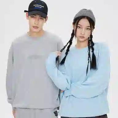 美特斯邦威 针织套头圆领印花卫衣 男女款