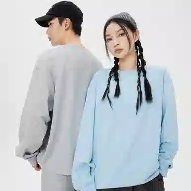 美特斯邦威 针织套头圆领印花卫衣 男女款