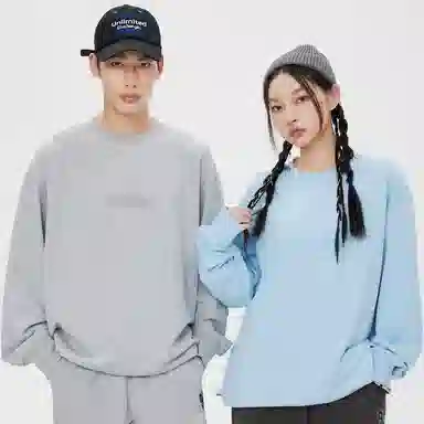 美特斯邦威 针织套头圆领印花卫衣 男女款