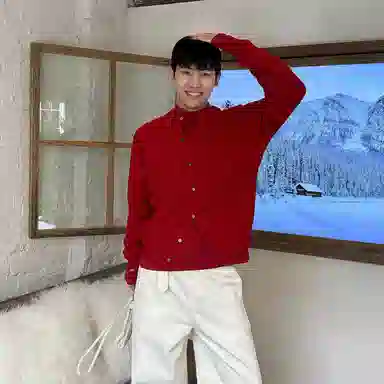 我是大卫 深灰色圆领轻奢开衫男士秋冬季韩系轻熟风百搭保暖外套针织衫 男女同款