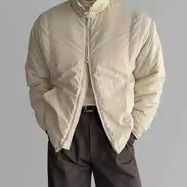 我是大卫 韩版棉衣夹克外套冬季宽松保暖情侣纯色时尚加厚立领防寒棉服 男女同款 黄杏色