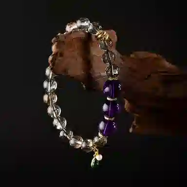 玺璎 黑金超七 撞色 蛇年本命年招财#好运天然 紫水晶 手串 女款