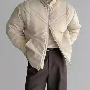 我是大卫 韩版棉衣夹克外套冬季宽松保暖情侣纯色时尚加厚立领防寒棉服 男女同款 黄杏色