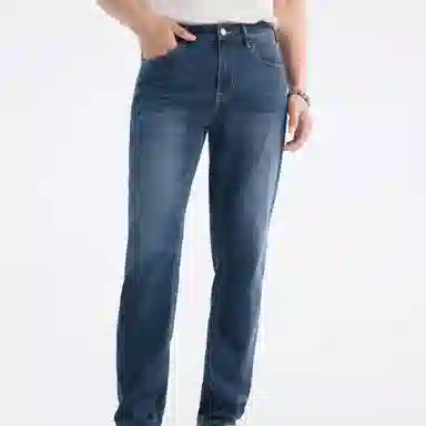 九牧王男裤专家 新凉感系列 百搭舒适微弹修身牛仔裤 男款 藏青