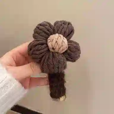 蒙妮 毛绒花朵电话线头饰 布料/毛线 发圈 男女同款情侣款