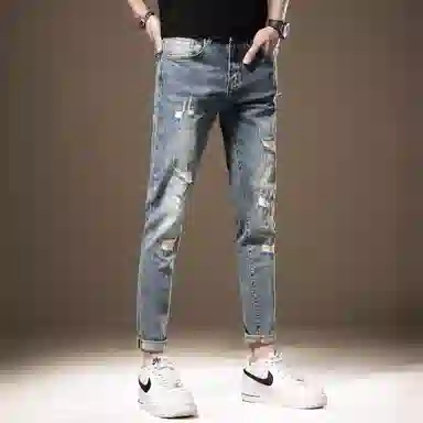 贵色 修身时尚都市纯色牛仔裤 男款