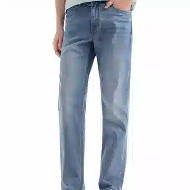 九牧王男裤专家 轻盈舒适透气速干修饰腿型中腰设计牛仔裤 男款 深蓝