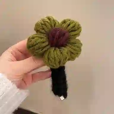 蒙妮 毛绒花朵电话线头饰 布料/毛线 发圈 男女同款情侣款