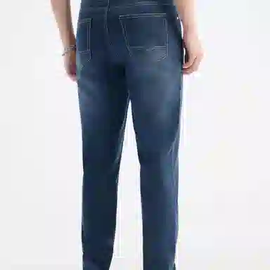 九牧王男裤专家 新凉感系列 百搭舒适微弹修身牛仔裤 男款 藏青