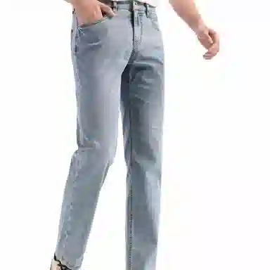 九牧王男裤专家 轻盈舒适透气速干修饰腿型中腰设计牛仔裤 男款 深蓝