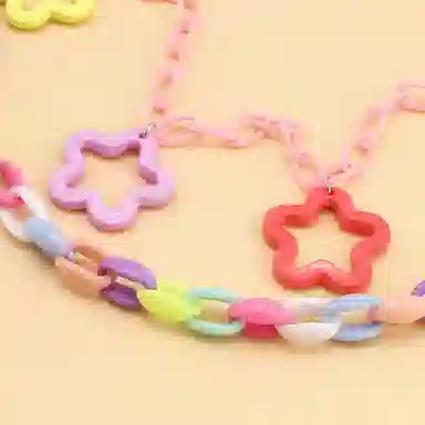 浪莎 多巴胺彩色夏日五角星蹦迪甜酷少女可爱马卡龙腰链腰带配饰 礼盒装 亚克力 裤链 女款