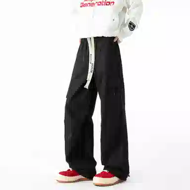 大卫贝肯 美式高街复古基础款纯色运动百搭工装裤 男女同款