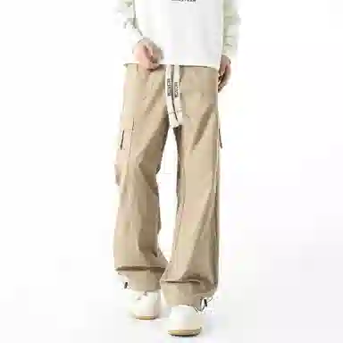 大卫贝肯 美式高街复古基础款纯色运动百搭工装裤 男女同款