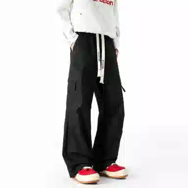 大卫贝肯 美式高街复古基础款纯色运动百搭工装裤 男女同款