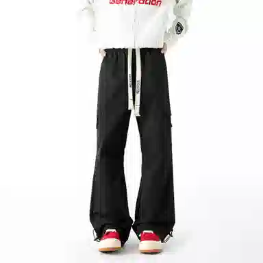 大卫贝肯 美式高街复古基础款纯色运动百搭工装裤 男女同款