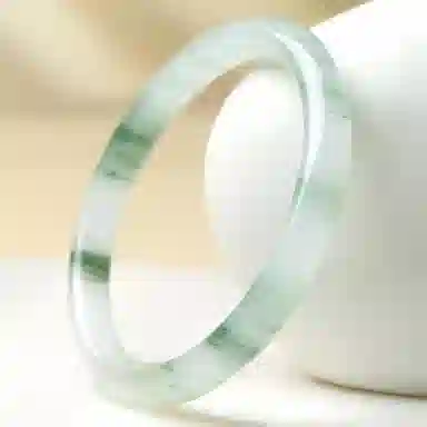 印象眸 青山黛白月光美人镯 新中式古风国潮精致轻奢优雅素净素圈 天山翠 手镯 女款 礼盒装