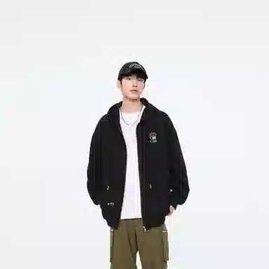 王者荣耀 鲁班七号星空梦想款 美式复古创意字母涂鸦简约落肩长袖休闲宽松多巴胺连帽夹克外套 男女同款